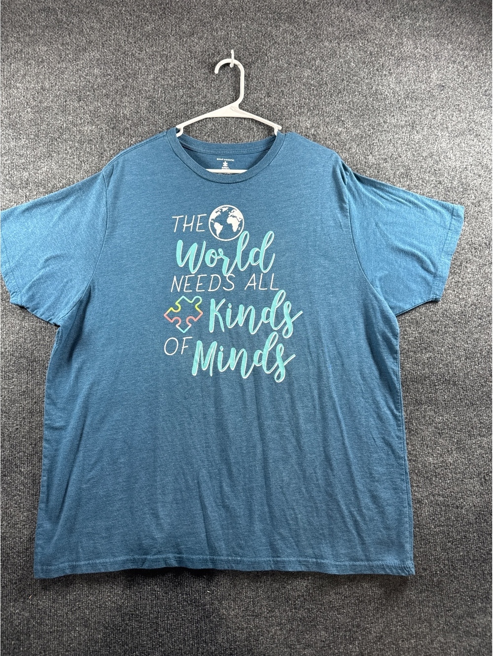 Autism Speaks World Needs All Kinds of Minds T-Shirt Men’s 2XL Blue